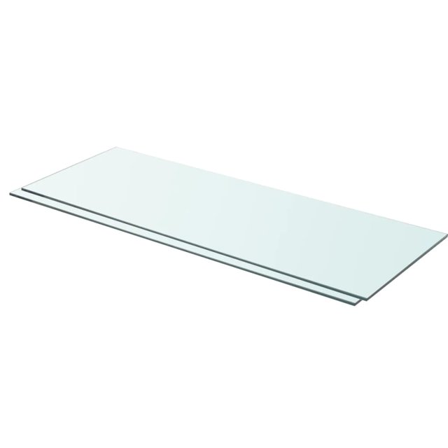 vidaXL Étagères 2 Pcs Panneau en Verre Transparent 80x30 cm