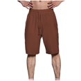 thumbnail image 1 of Diufon Men's Athletic Shorts Cotton Linen Drawstring Waisted Outdoor Sport Shorts Spring Summer Shorts with Pockets, 1 of 5