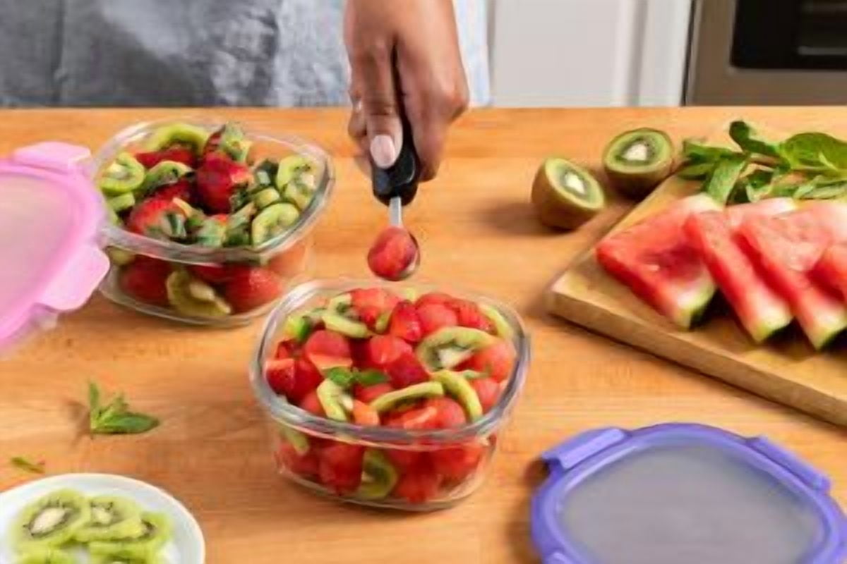 Ello Color Lock 3,4 Tasses 2 Paquets de Contenants Ronds en Verre
