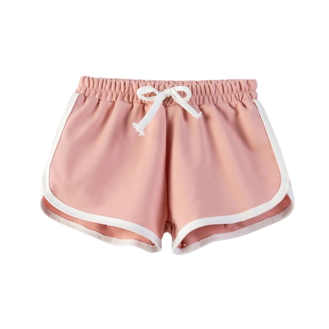 Running Tennis Shorts for Girls New Girls Athletic Shorts Active Performance Shorts Kids Summer Sports Shorts Running Yoga Shorts with Drawstring Pinky 7 Years