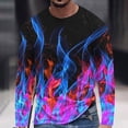 thumbnail image 1 of Meichang T-Shirt à Manches Longues pour Hommes, T-Shirts Graphiques pour Hommes Décontractés à Imprimé Flammes 3D, T-Shirts Mode à Col Rond pour le Gym à Manches Longues pour Hommes, 1 of 5