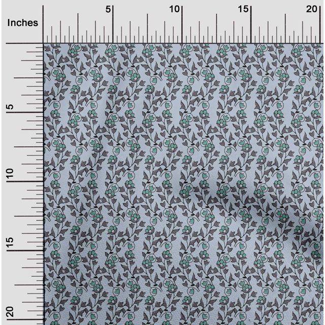 oneOone Tissu Polyester Lycra Feuilles & Floral Bloc Décor Tissu Imprimé BTY 56 Pouces de Large