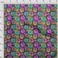 thumbnail image 4 of oneOone Georgette Viscose Tissu Violet2 Visage d'Animal Coloré Matériel de Robe Tissu Imprimé Tissu au Mètre 42 Pouces de Large, 4 of 4