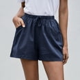 thumbnail image 2 of Timegard Cotton Linen Shorts for Women Elastic Waisted Drawstring Wide Leg Lounge Shorts with Pocket, 2 of 7