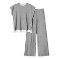 thumbnail image 1 of Blouses pour Femmes Femmes Mode Décontracté Sans Manches devant Court Dos Long Haut Sans Manches et Ensemble Pantalon, 1 of 1