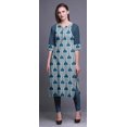 thumbnail image 2 of Bimba Kurti Droite à Panneaux en Coton pour Femmes, Longue Robe Kurti Imprimée, Haut Indien - Petit, 2 of 6