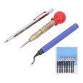 thumbnail image 3 of Deburring Tool Kit High Speed Steel Rotary Burr Removal Blades with Hole Puncher Scribing Pen, 3 of 14