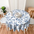 thumbnail image 4 of Navy Blue Floral Tablecloth Round 60 x 60 Inch Navy Blue Chinoiserie Floral Table Cloth Polyester Fabric Vintage Spring Summer Flowers Farmhouse Table Cover for Kitchen Party Picnic Outdoor Decor, 4 of 6