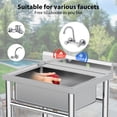 thumbnail image 3 of AKDSteel Commercial Stainless Steel Kitchen Sink, Freestanding Utility Sink With 360° Rotatable Faucet, Pipe, And Filter Drainer For Laundry, Garage, Or Shop, 3 of 8
