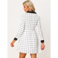 thumbnail image 4 of INSPIRE CHIC Robe-Chemise à Carreaux pour Femme à Manches Longues Boutonnée à Col Pointu m Blanc, 4 of 5