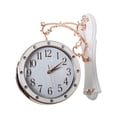 thumbnail image 2 of GROWTH TANK Double Side Wall Clock Hanging Station Clock for Indoor Outdoor white, 2 of 9