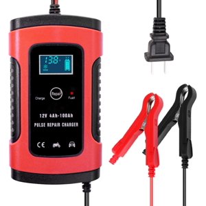 12V 6A Chargeur automatique de batterie de voiture Chargeur intelligent de charge rapide de l'impulsion Chargeur de réparation de plomb humide Acide sec Chargeurs de batterie Jump de voiture Puissance de démarrage d'urgence avec numérique LCD Dés