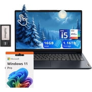 Lenovo IdeaPad 1i 15.6" FHD Touchscreen Laptop, Intel i5 1235U, 16GB RAM, 1.16TB Storage(1TB SSD + 160GB Docking Station), Intel Iris Xe Graphics, HD Camera, Dolby Audio, Wi-Fi 6, Win 11 Pro, Blue