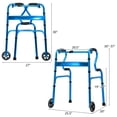 thumbnail image 2 of Gymax Déambulateur Pliant Robuste 3 en 1 avec Assistance à la Station Debout en Alliage d'Aluminium avec Roue Bleu, 2 of 9