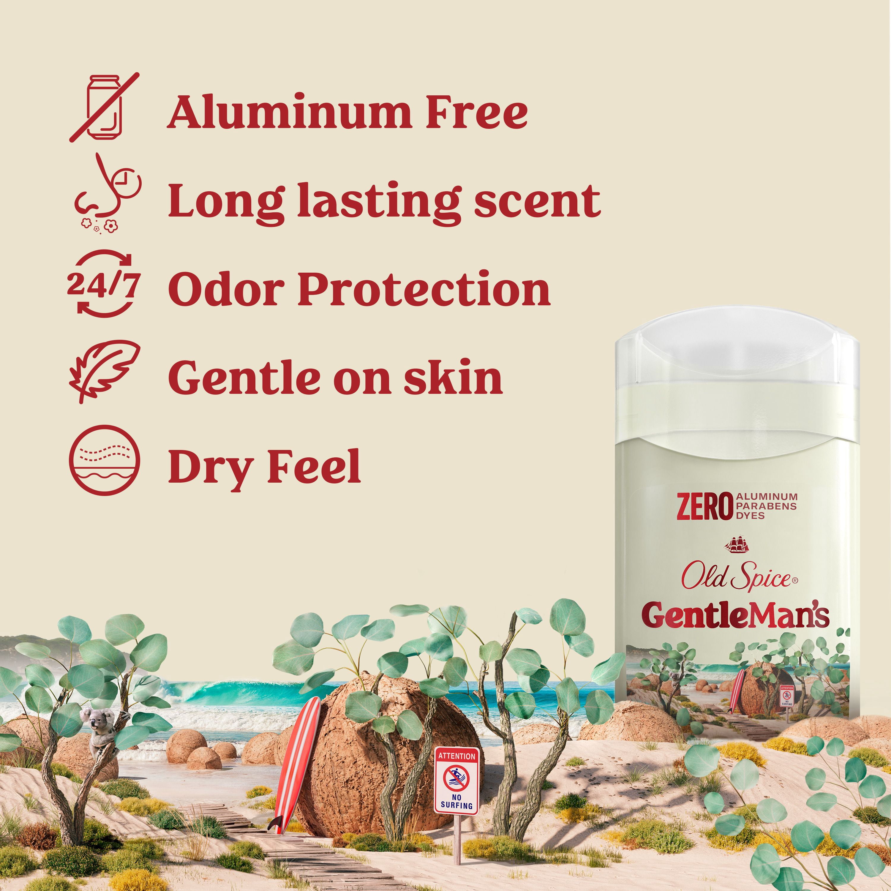 Désodorisant sans aluminium pour hommes Old Spice, Eucalyptus et huile de noix de coco