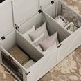 thumbnail image 4 of WAMPAT Table Basse, Salon, Dessus Relevable avec Rangement, Petit Meuble d'Accent, Armoire en Treillis, Serrure Rustique, Blanc Antique, 4 of 7