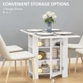 thumbnail image 3 of CoSoTower Folding Dining Table with Storage, Drop Leaf Kitchen Table for Small Spaces, White, 3 of 7