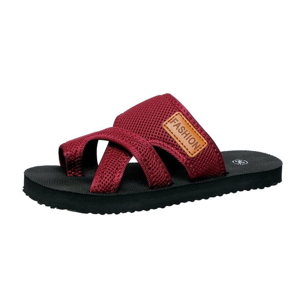 SZJXBUY Flipflops Sandals Women Summer Casual Orthopedic Beach Slip On Slippers Comfortable Mesh Flats Red,43