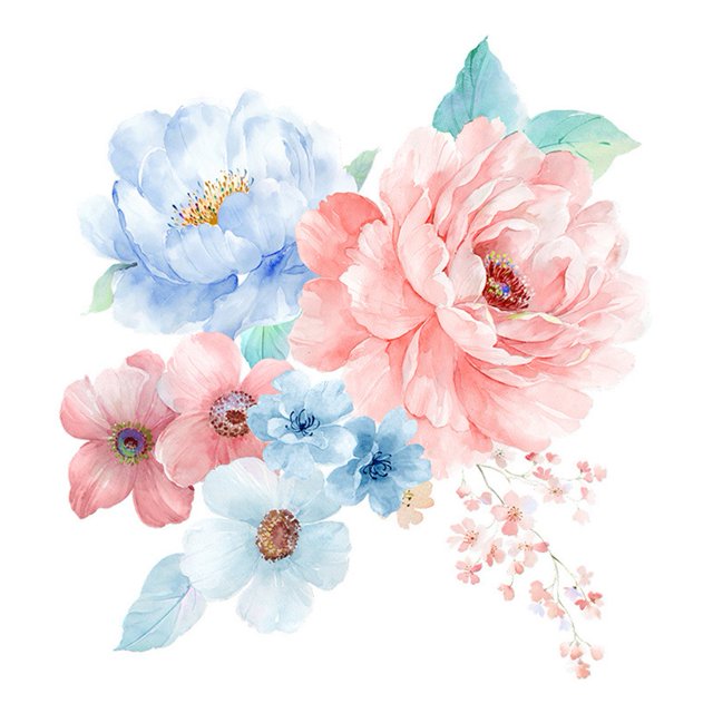 Lefu Romantic Flowers Wall Sticker for Bathroom Toilet Seats Fridge Cupboard Decal