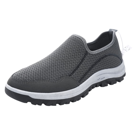 Ketyyh-chn99 Slip On Shoes Mens 2024 Breathable Sneakers Fashion Casual Solid Lace Up Leather Wedding Shoes Male Business Shoes Grey,8