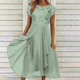 thumbnail image 5 of WTXUE Robe à Paillettes pour Femmes, Robe Longue Maxi à Encolure Ronde en Mousseline Patchwork à Imprimé à Paillettes pour Femmes, Robes Petite pour Femmes, Robe Verte, 2# Vert P, 5 of 5