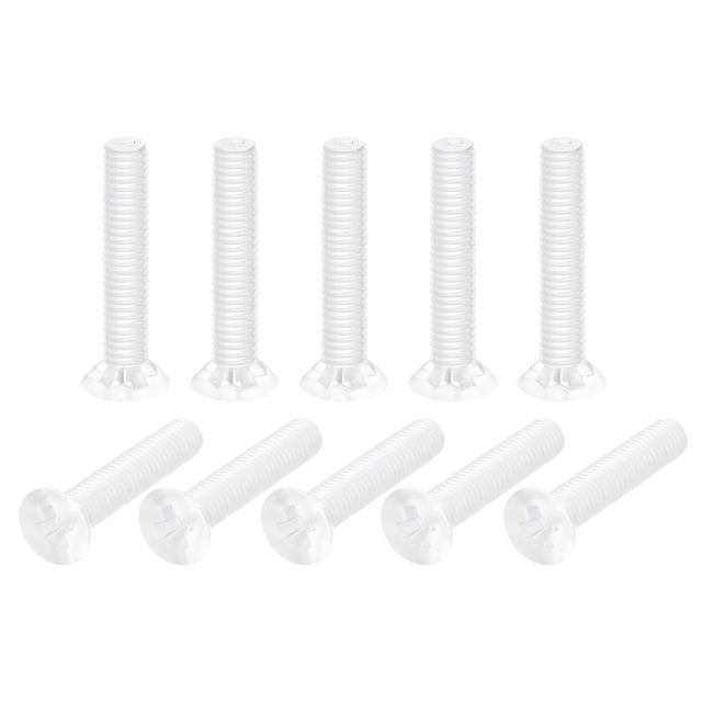 Unique Bargains Vis de Machine à Tête Plate en Plastique M3x16 mm, Boulons de Machine à Tête Plate en PC, Lot de 25