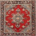 thumbnail image 1 of Ahgly Company Tapis d'Intérieur Lavables en Machine, Carrés Traditionnels de Tomate, Carrés de 8', 1 of 7