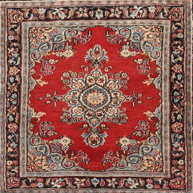 Ahgly Company Tapis d'Intérieur Lavables en Machine, Carrés Traditionnels de Tomate, Carrés de 8'