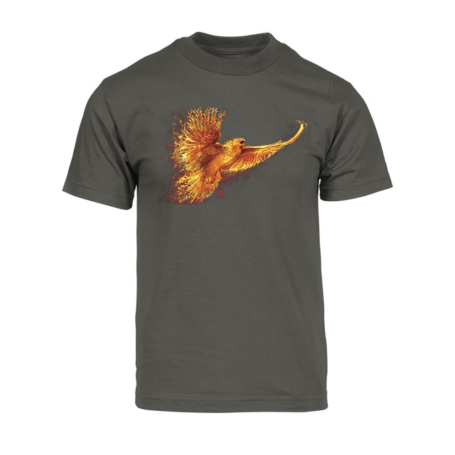 Gravity Trading T-Shirt à Manches Courtes Phoenix Rising pour Hommes - Gris Foncé - 3TG