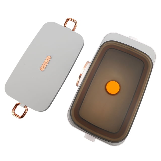 Cordless Heated Lunch Box, Stainless Steel Liner 1L Capacity USB Rechargeable Electric Lunch Box for Travel
