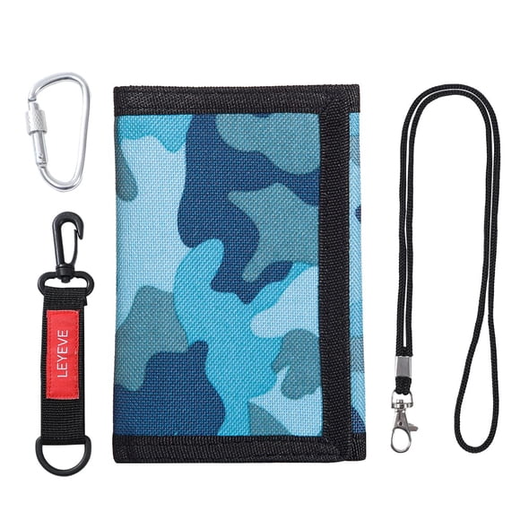 Leyeve Portefeuille Cadeaux de Noël pour Enfants, Portefeuille d'Anniversaire, Portefeuille Trifold RFID en Toile pour Sports de Plein Air avec Autocollant Magique