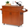 thumbnail image 1 of Costway Îlot de Cuisine Roulant Chariot Armoire de Rangement avec Porte-Serviettes et Porte-Épices Cerisier, 1 of 10