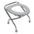thumbnail image 2 of Folding Commode Chair for Adults, Stainless Steel Non Slip Commode Toilet , Ergonomic Design with Safety Base, for Travel, PE Plastic + Stainless Steel, 2 of 7