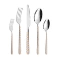 thumbnail image 2 of EGNMCR Kitchen Essentials Kitchen Gadgets Stainless Steel Twists Handle Cutlery Western Steak Knife Fork And Spoon Set Twisted Rope Embossed Floral Cutlery Spoon Stainless Steel Cutlery, 2 of 6