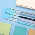 thumbnail image 4 of - Aesthetic Book Annotation Kit Aesthetic Highlighters and Gel Pens Transparent Sticky Notes Transparent Sticky Tabs for Books No Bleed Highlighters for Bible Pages No Bleed, 4 of 6