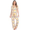 thumbnail image 2 of White Mark Women's Tropical Short Sleeve Button-Down Pajama Set, 2 of 6
