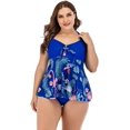 thumbnail image 4 of Tankini à Haut Évasé Tropical pour Femmes Grande Taille, Style Flamant Rose Hater, 4 of 6