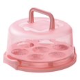 thumbnail image 2 of Oleegame 1PC Tin Foil Roll Cake Container Plastic Cover Lid Cake Cupcake Holder Portable Round Two Base For Cookies Fruit Etc, 2 of 9