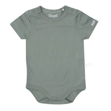 Coccoli Tencel Modal Short Sleeve Onesie - As Soft As Bamboo - Lily Pad (12 Months, 20-24 lbs)