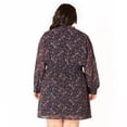 thumbnail image 2 of Devoted Taille Plus Femme Mini robe à manches longues avec taille smockée et boutons sur le devant, 2 of 6