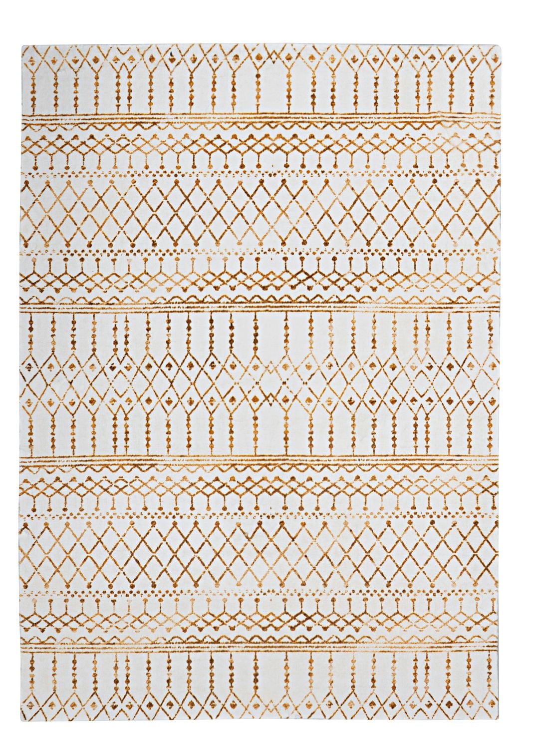 Motif Printed Faux Rabbit Minear Ivory & Gold 3 ft. x 5 ft. Accent Rug