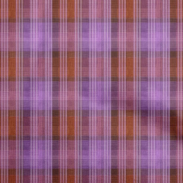 oneOone Viscose Chiffon Purple Fabric Check Craft Projects Decor Fabric Printed By The Yard 42 Inch Wide