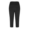 thumbnail image 4 of Womens Yoga Pants High Waisted Solid Color Knee Length Leggings Workout Exercise Capris Pants For Women, 4 of 7