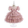 thumbnail image 2 of WEAIXIMIUNG Robes de Fête pour Filles Taille 18 Robes de Noël à Manches Courtes Broderie Dentelle Volants Robe de Soirée Robe de Mariage, 2 of 4