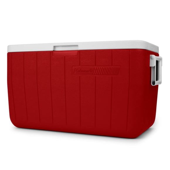 Coleman Chiller 48 Qt Hard Cooler, 45.4 L Portable Beach and Ice Chest Camping Cooler, Red