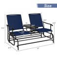 thumbnail image 3 of Costway 2 Person Outdoor Patio Double Glider Chair Loveseat Rocking Navy, 3 of 10