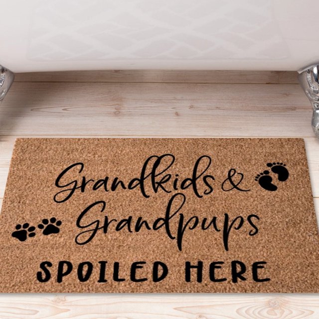 Hbdhejl Grandkids Welcome Doormat Entrance Front Door Mat For Home Bedroom Decor Non Slip Rug Decorative Accessories 24×16 Inches