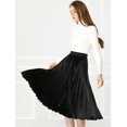 thumbnail image 3 of INSPIRE CHIC Jupe Midi Évasée Plissée en Velours à Taille Haute Élastique pour Femme, 3 of 6