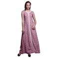 thumbnail image 1 of Bimba Robe Longue Florale pour Femme, Fête, Col en V, Fente avant, Sans Manches, Maxi - Medium, 1 of 5
