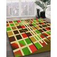 thumbnail image 3 of Ahgly Company Tapis d'Intérieur Rectangulaire Transitionnel Vert Lavable à la Machine, 7 Pieds x 10 Pieds, 3 of 7